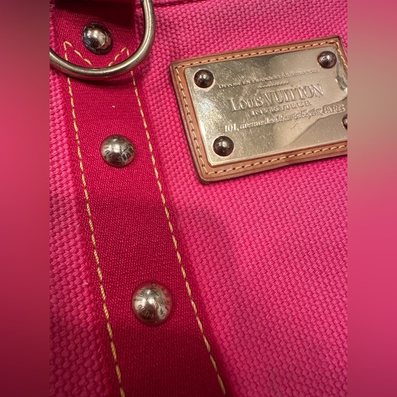 LOUIS VUITTON Antigua Cabas Pink Tote Bag Canvas Rouge - Picture 7 of 9